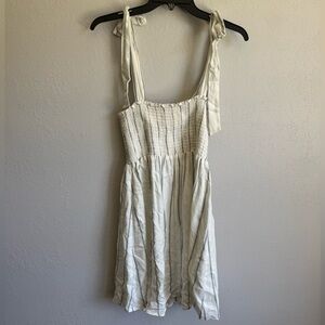 Show Me Your Mumu Cream Blue Tie Sleeve Smocked Dress Women S Summer Cottagecore